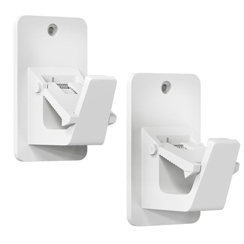 Adhesive No Drill Curtain Rod Brackets – Heavy Duty 30LB Holders for 2Pcs White