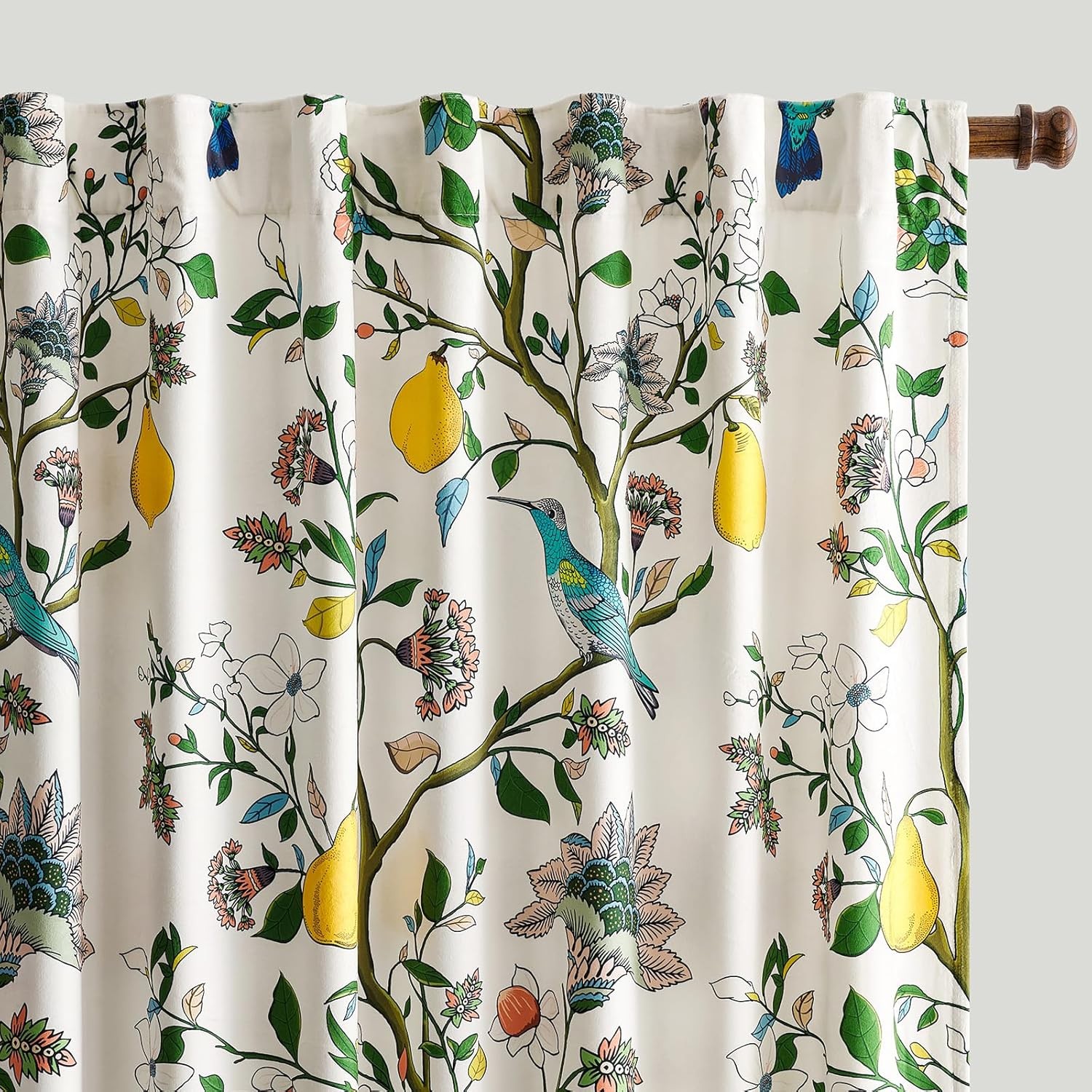 Luxury White Velvet Floral Blackout Curtains – 84″ Vintage 2 Panels