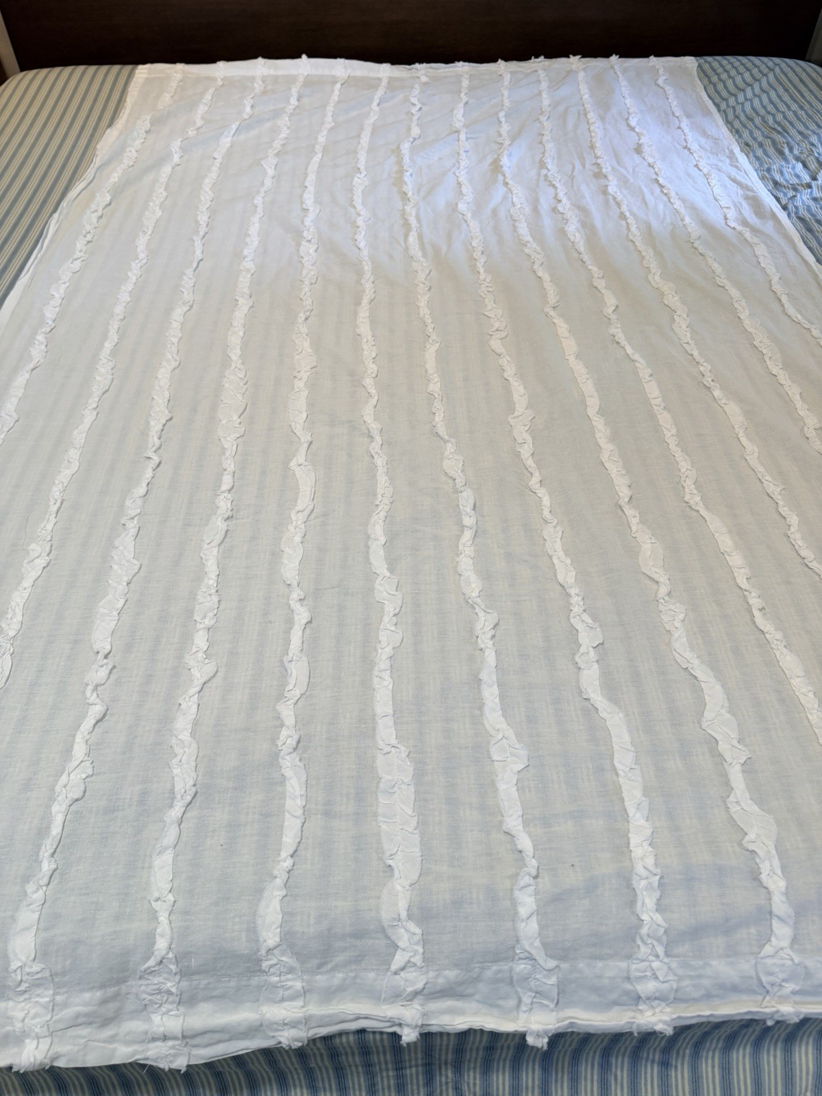 Simply Shabby Chic Light-Filtering Curtain One Panel 51” x 79” white ruffle