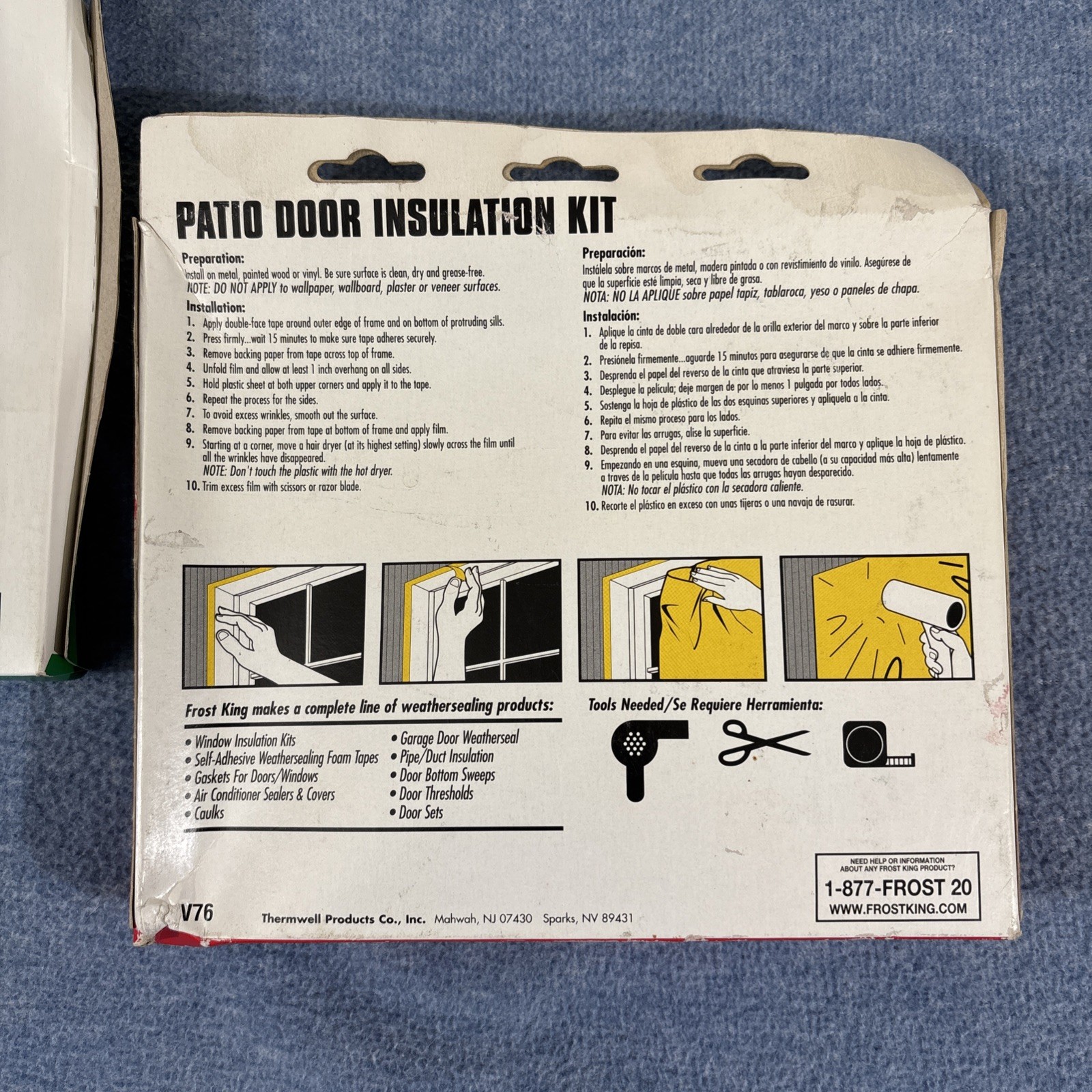 2 PACK Frost King Window Insulation Indoor Kits PATIO DOOR & EXTRA LARGE WINDOW