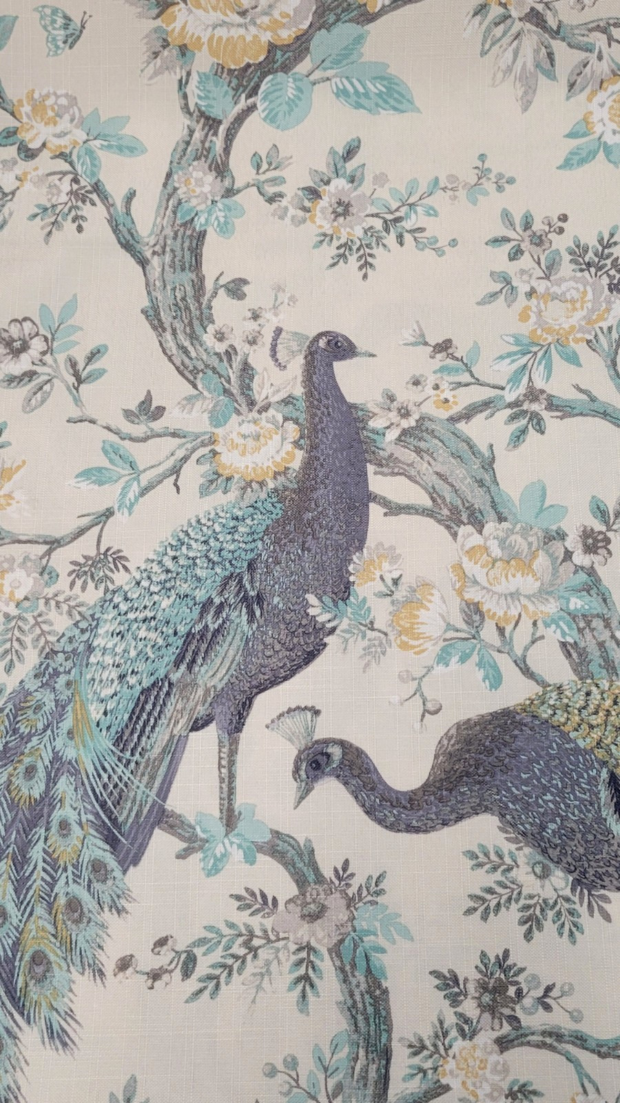 Laura Ashley 2 Belvedere Peacock Window Curtain Panels Blue Turquoise 36×95 Pair