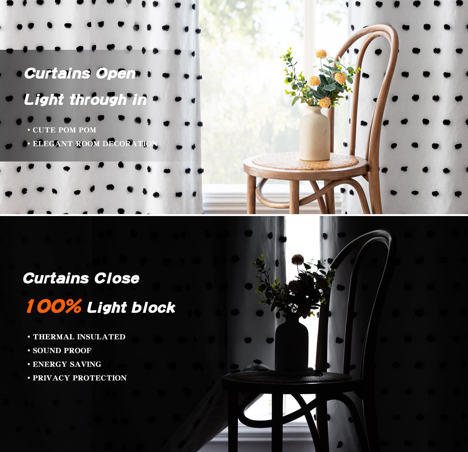 Blackout Curtains for Kids Bedroom 100% Light Block Out Thermal Insulated Cur…