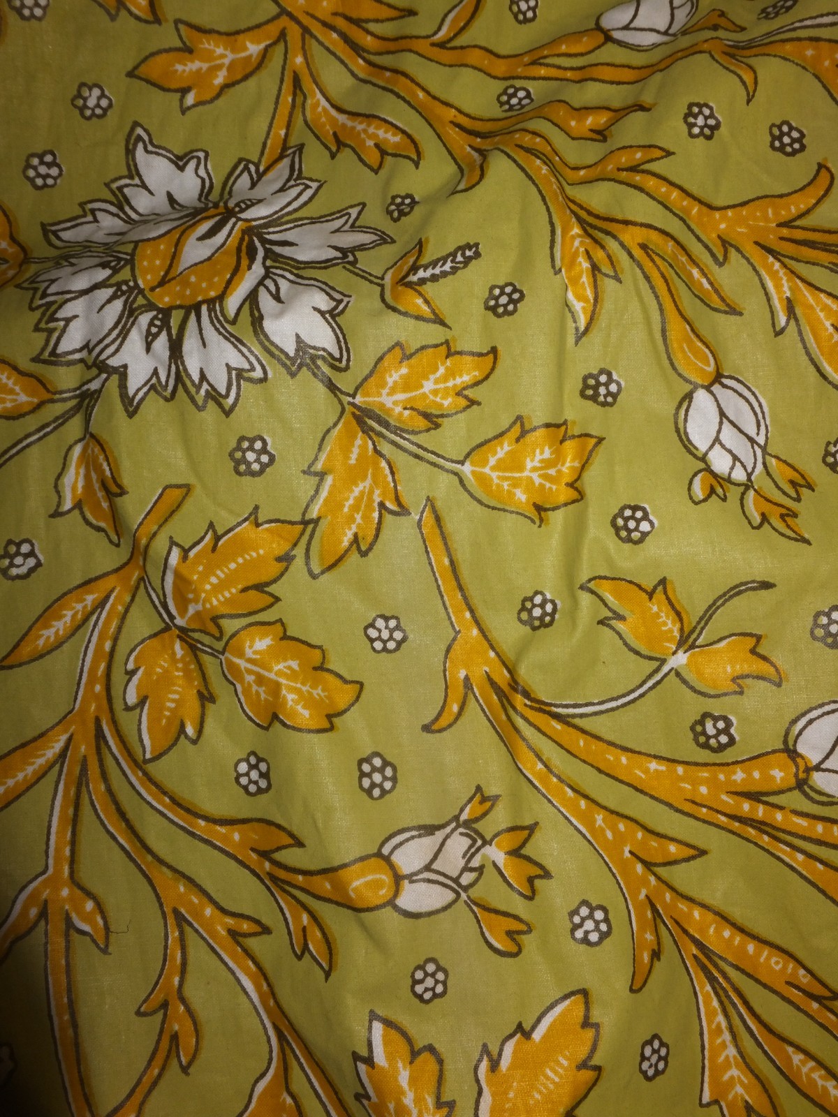 Drapes Custom Pinch Pleated Lined Floral 124X106” Loden Ochre Designer Fab Excel