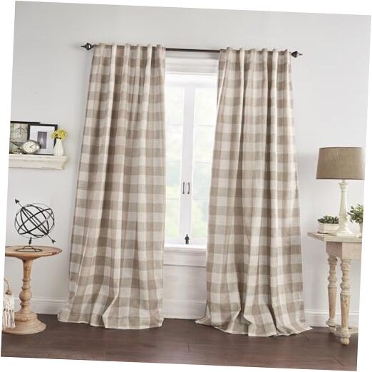 Home Fashions Farmhouse Living Grainger Buffalo 52″W x 84″L (Pack of 1) Linen