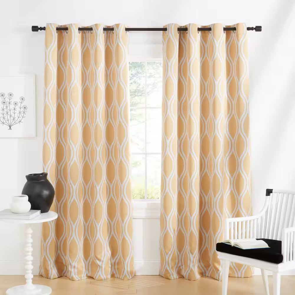 Alfie Sundress Ogee Room Darkening Grommet Top Curtain, 52 In. W X 96 In. L (Set