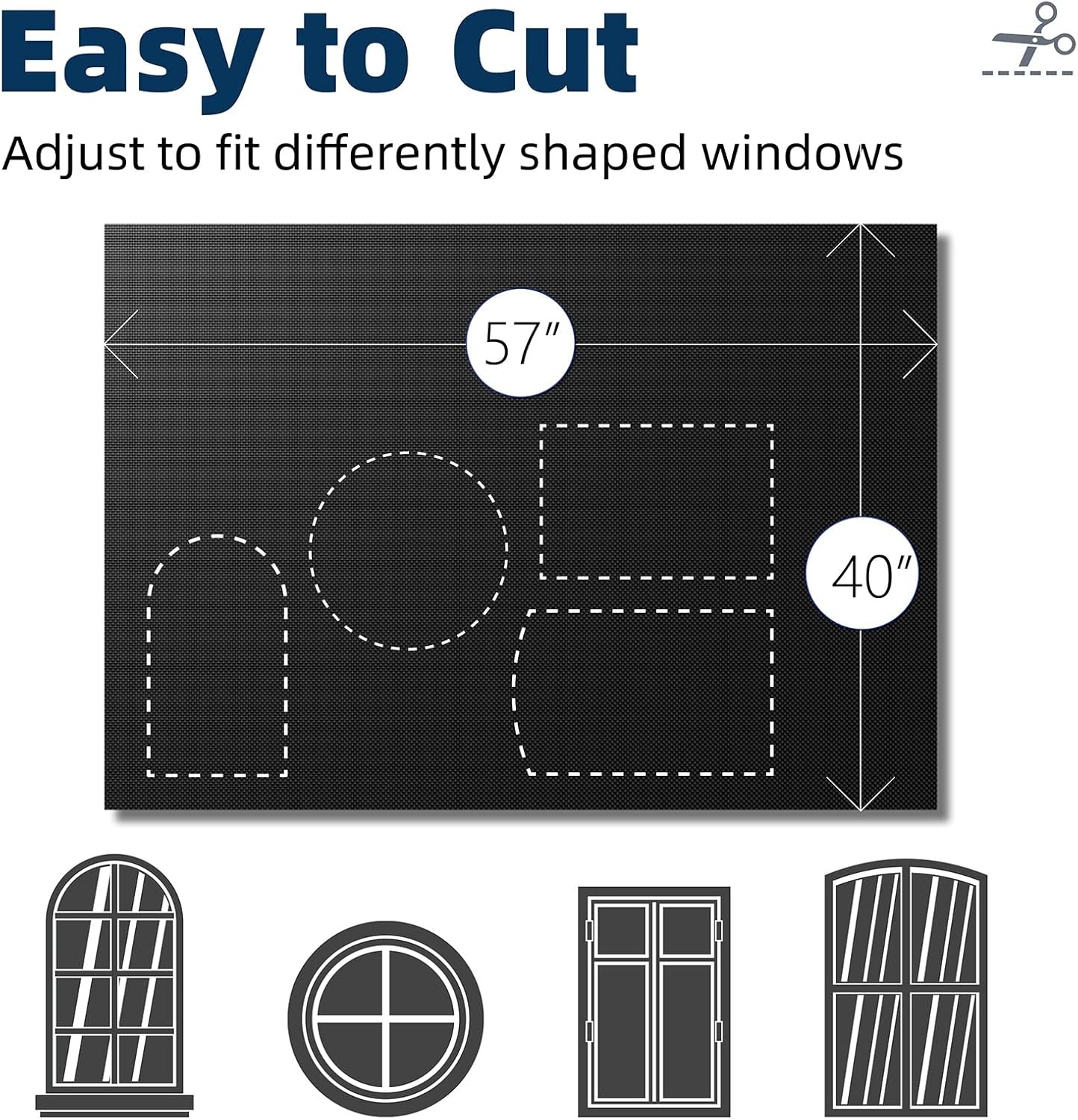Portable Blackout Curtain 40“ × 57” with Strong Adhesive Hook-and-Loop Strips