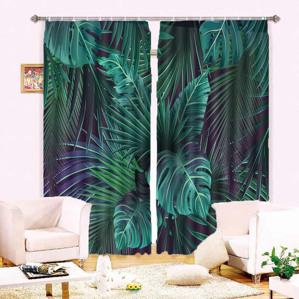 Purple Progress Leaf 3D Curtain Blockout Photo Printing Curtains Drape Fabric