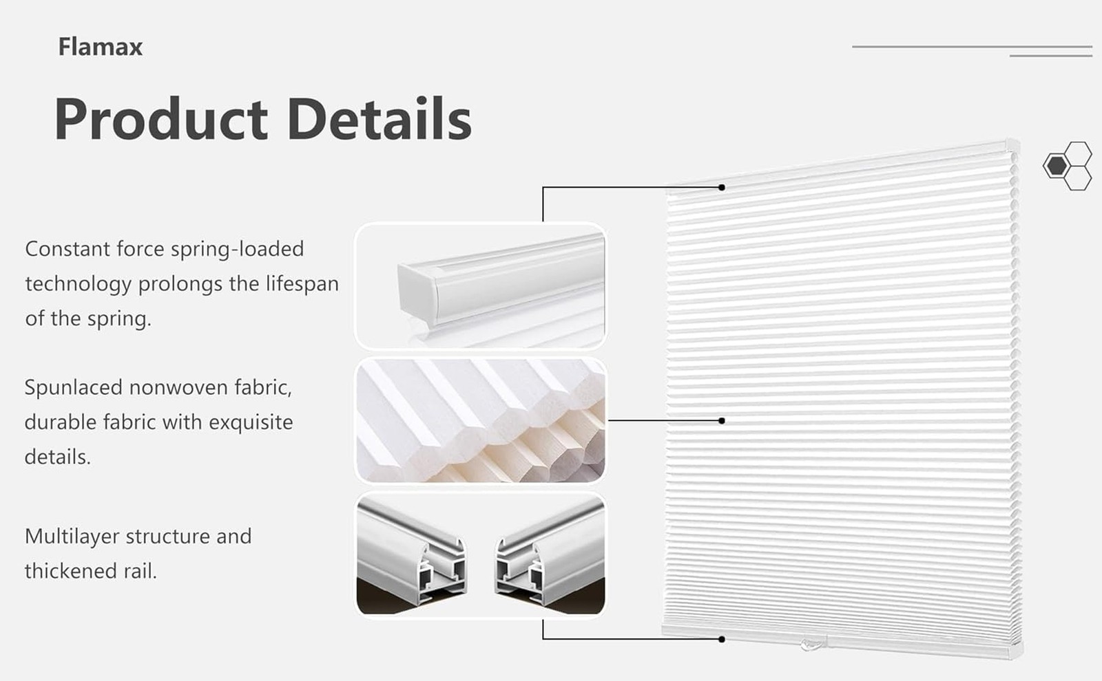 Custom Color-Matched 1.5″ Cordless Cellular Shades for Indoor Windows & Doors…