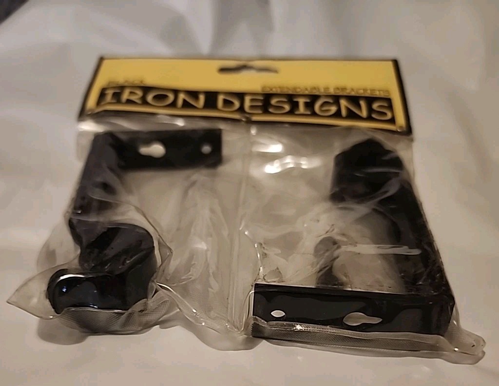 2-PC Curtain Rod Extendable Bracket Set (Fits 1/2″-3/4″ Rods) Black Iron Designs