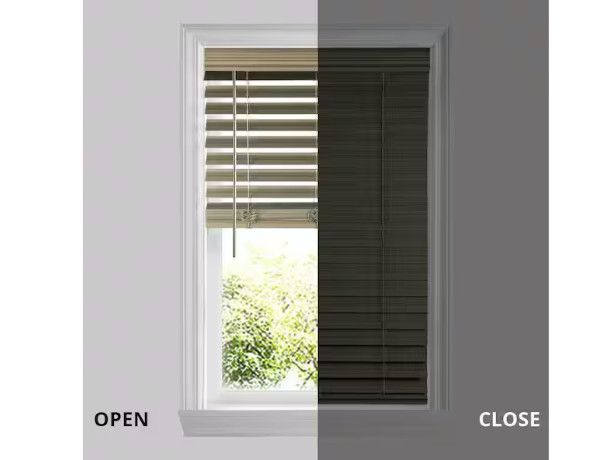 Home Decorators Driftwood Gray Cordless Faux Wood Blinds 34×48 2.5in Slats