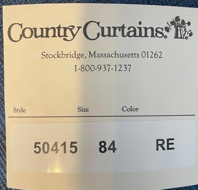 Country Curtains Panel Red Solid 84x48in Style 50415