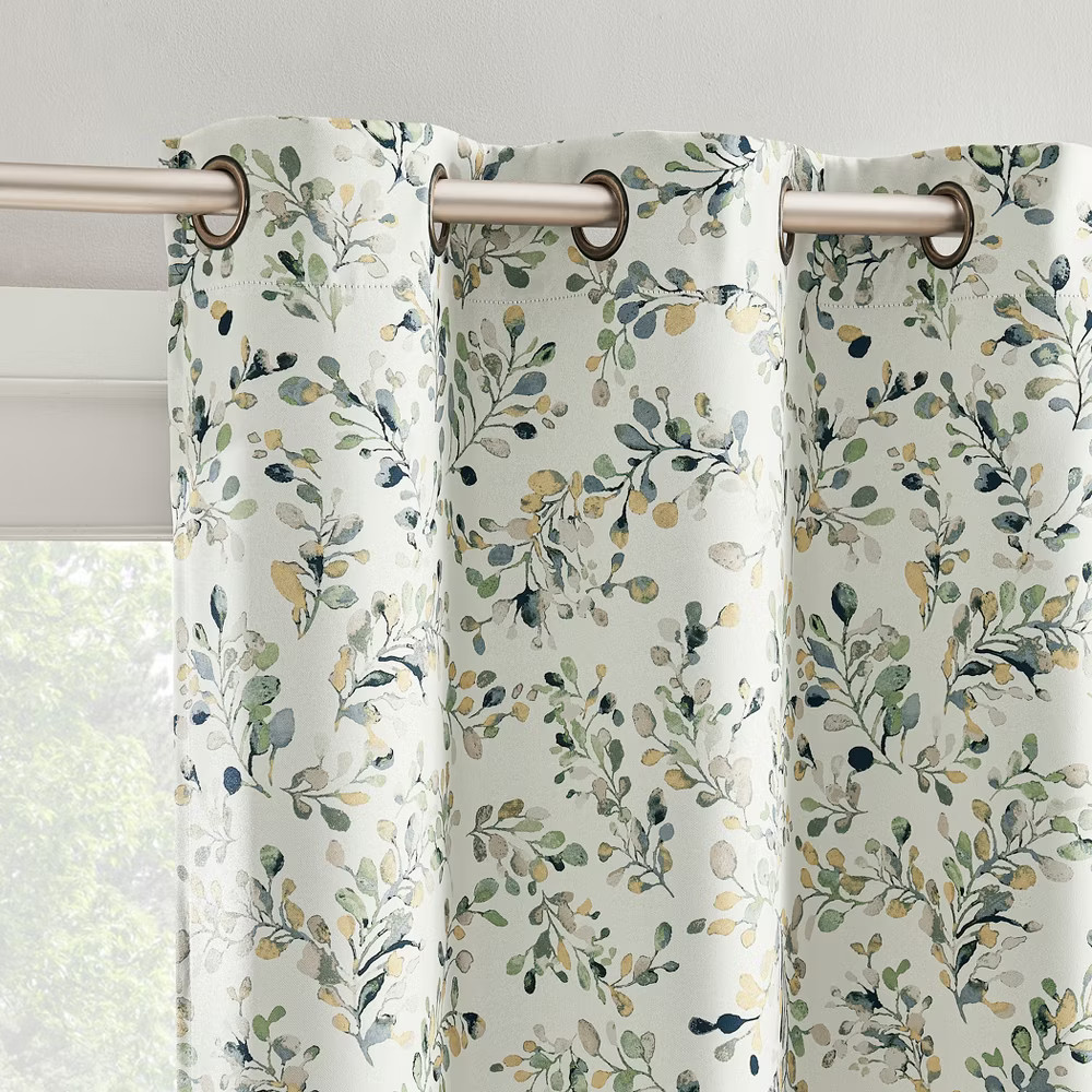 Sun Zero 2pc 40″x84″ Maureen 100% Blackout Painted Botanical Magnetic