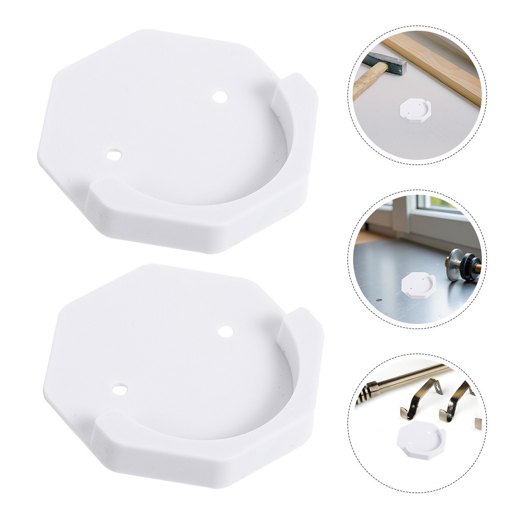 4 Pcs Bathroom Curtain Pole Holder Abs Rod Retainer Support Bracket