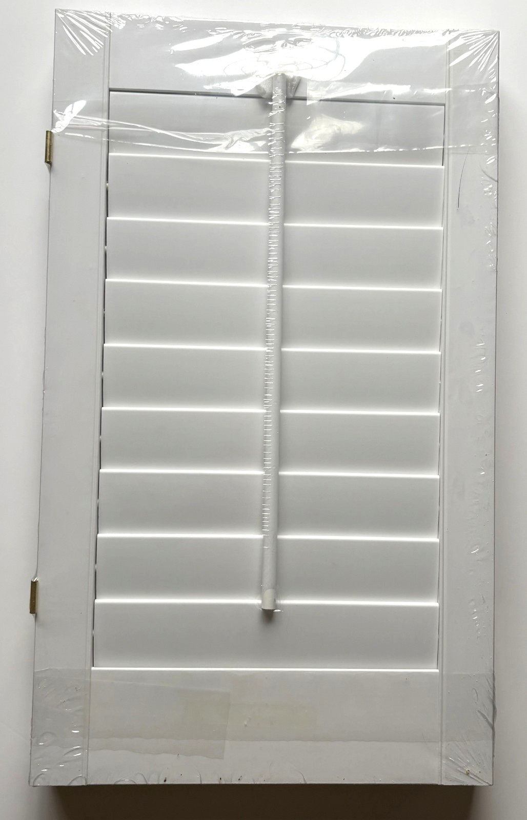 White Vinyl Interior Plantation Window Shutters 31″ to 33″ w x 24″ H. Cafe Style