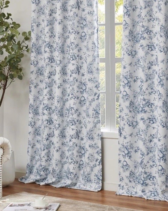Jin Chan Window Treatment 100% Blackout Curtains 2 Panels 84”x50” Blue