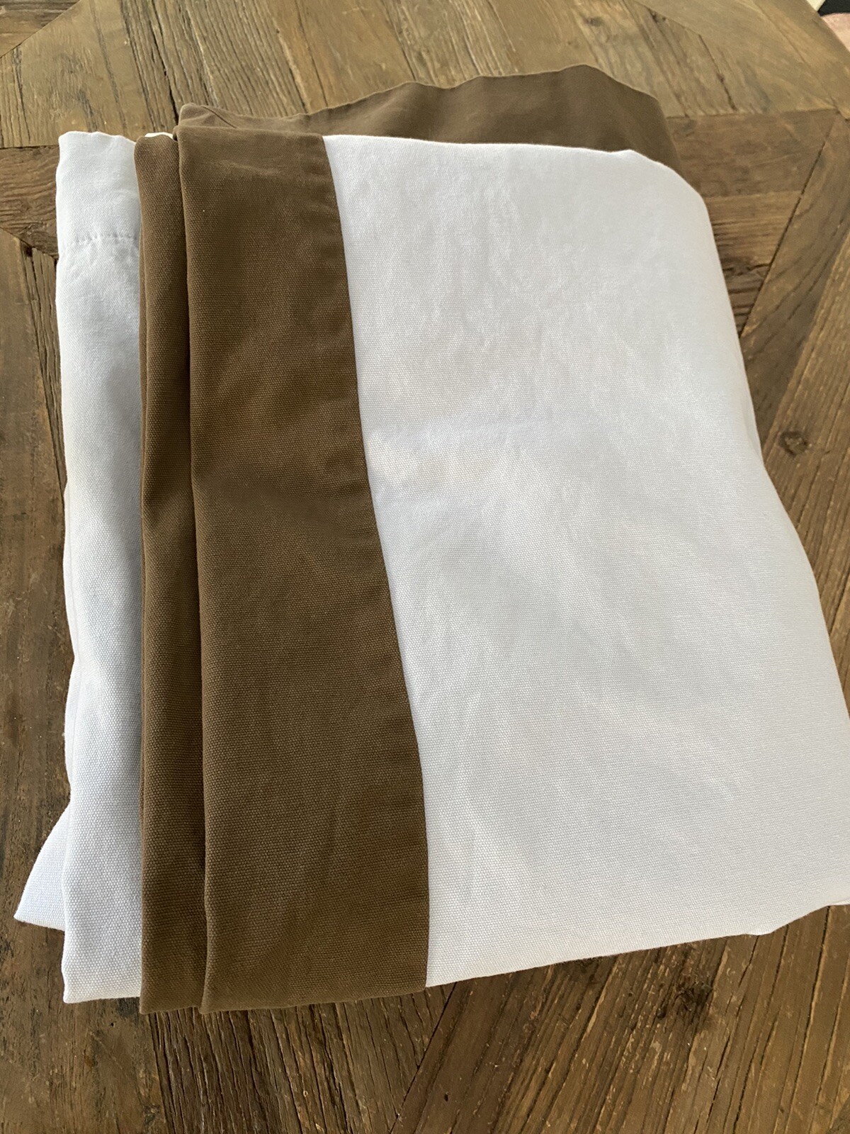 Restoration Hardware Baby Bordered Cotton Canvas Set Of 2 Panels 59” L x 49″ W