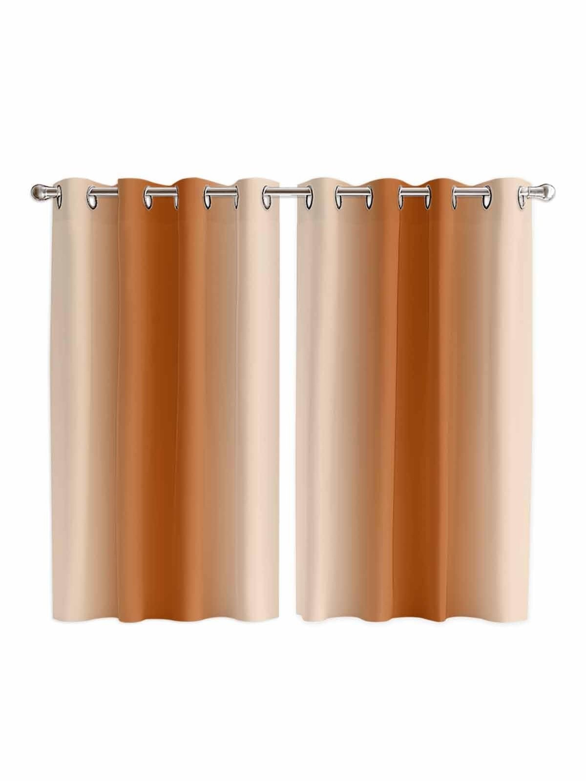 Burnt Orange Ombre Blackout Window Curtains 72 Inch Length 2 Panels Set, Farm…