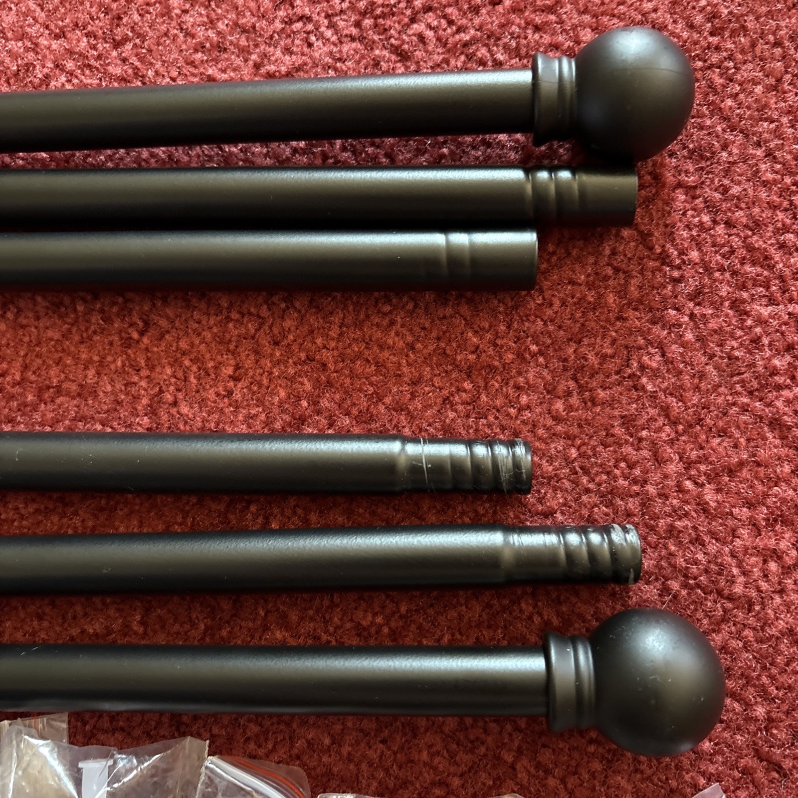 2 Pack Curtain Rods for Window 32 and 48, Black 5/8 inch Splicing Single Wind…