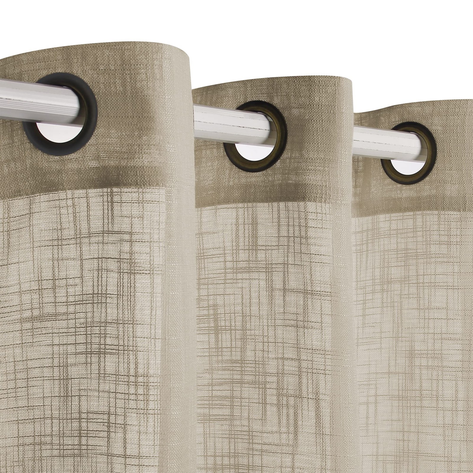Voilybird Palma Linen Textured Semi Sheer Curtains For Bedroom 63 Inch Length