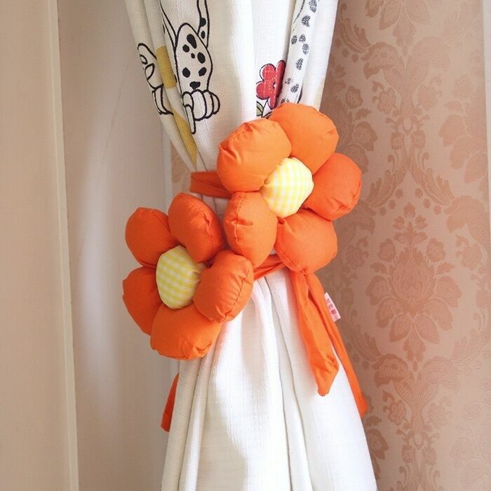 2X Flower Curtain Tieback Rope Holder Children Kids Bedroom Window Room Decor