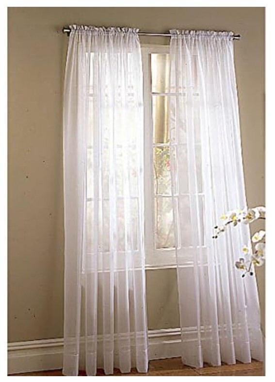 Style Selections High Twist Voile 84-in Polyester Rod Pocket Sheer Single Panel