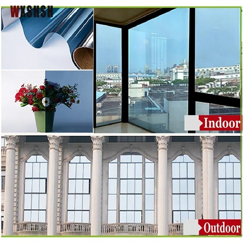 One Way Mirror Tint Window Film Privacy Protect UV Reflective Sun Block For Home