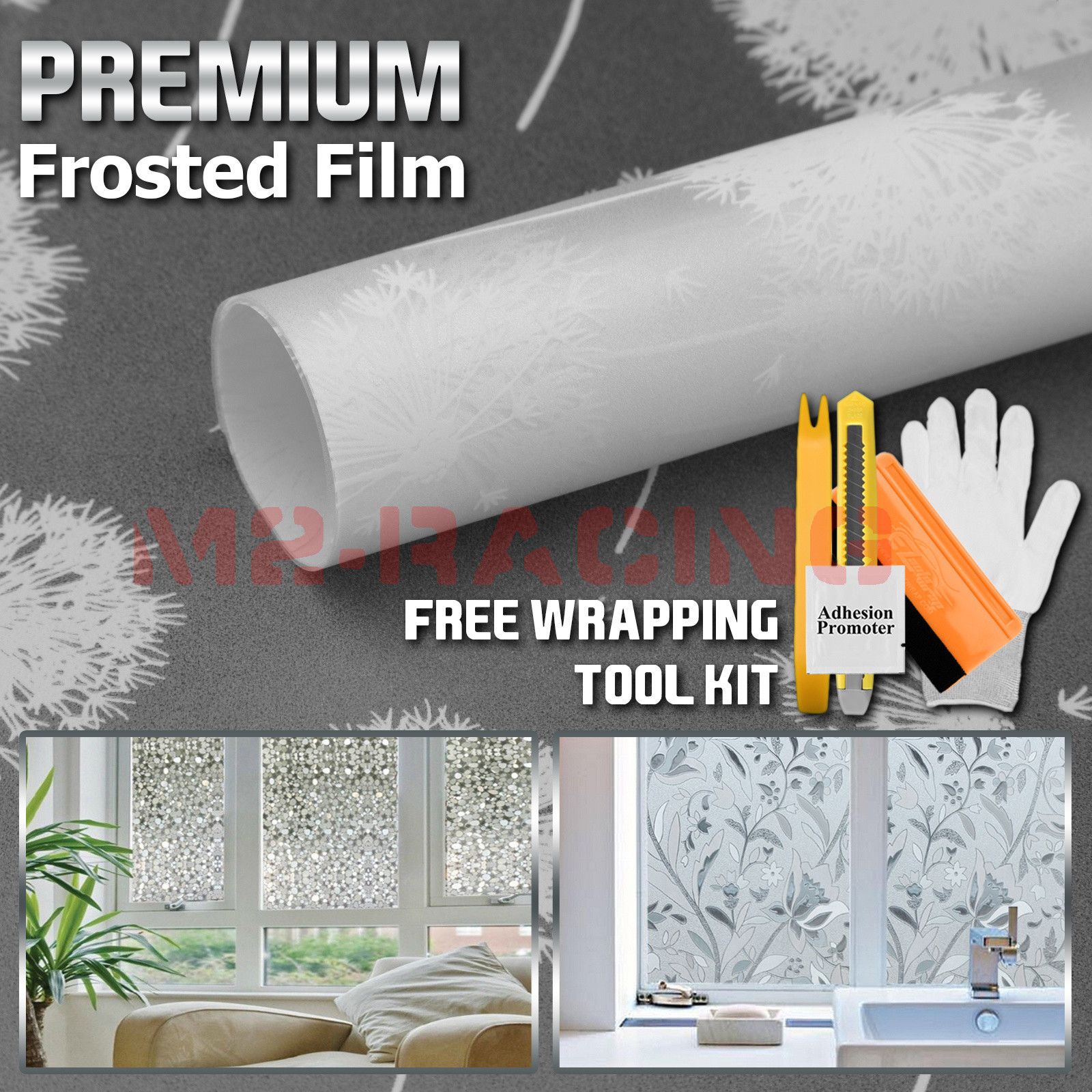36″x84″ Frosted Film Glass Home Bathroom Window Security Privacy Sticker #5019