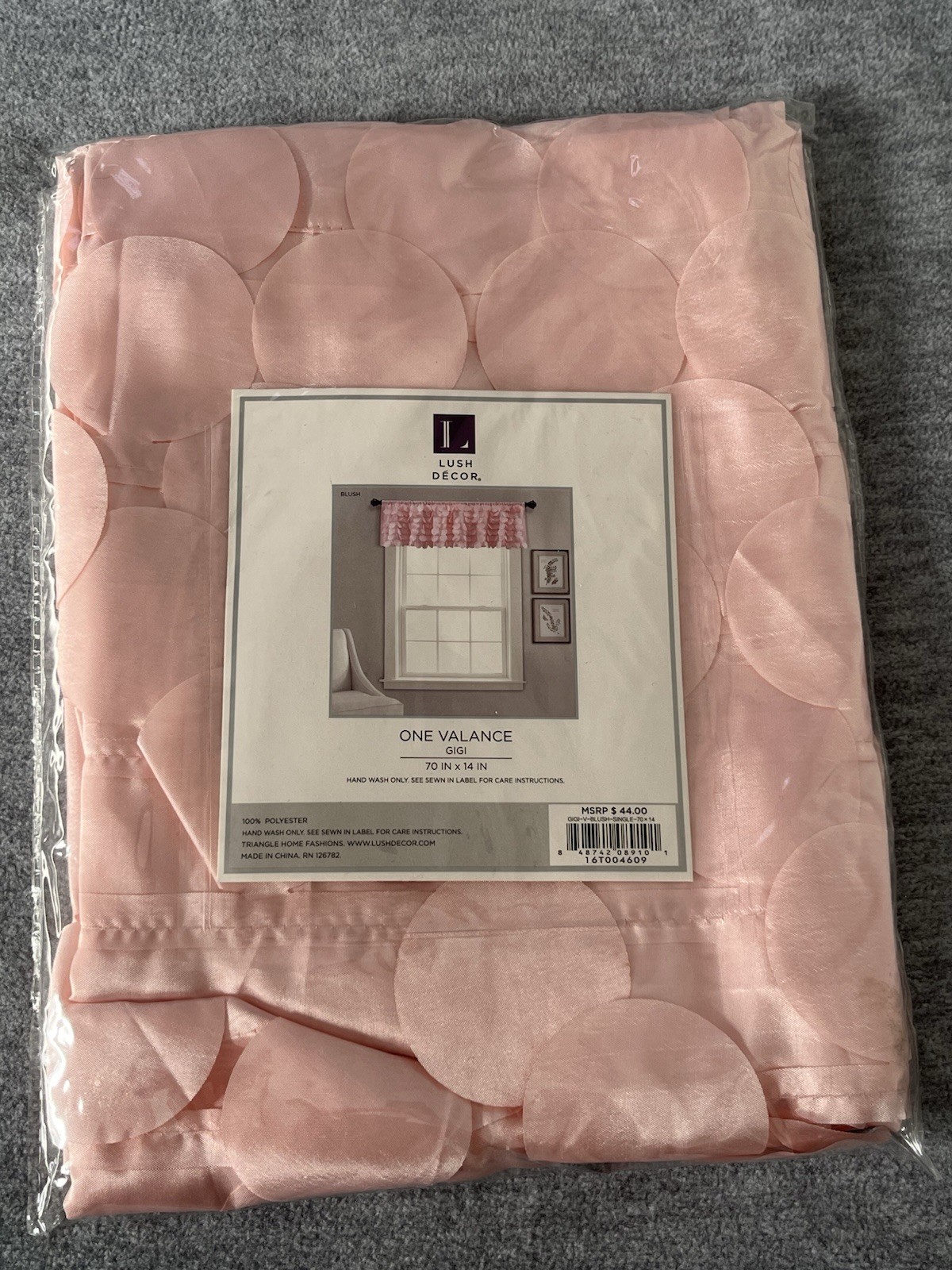 Lush Décor 14” x 70” Blush Pink Gigi Valance Petals Textured Window Curtain NWT