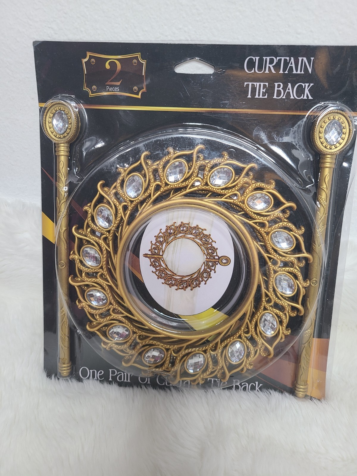 Sally Textiles Gold Curtain Tie Back Hold Backs Clampable Set of 2 ITEM#8431