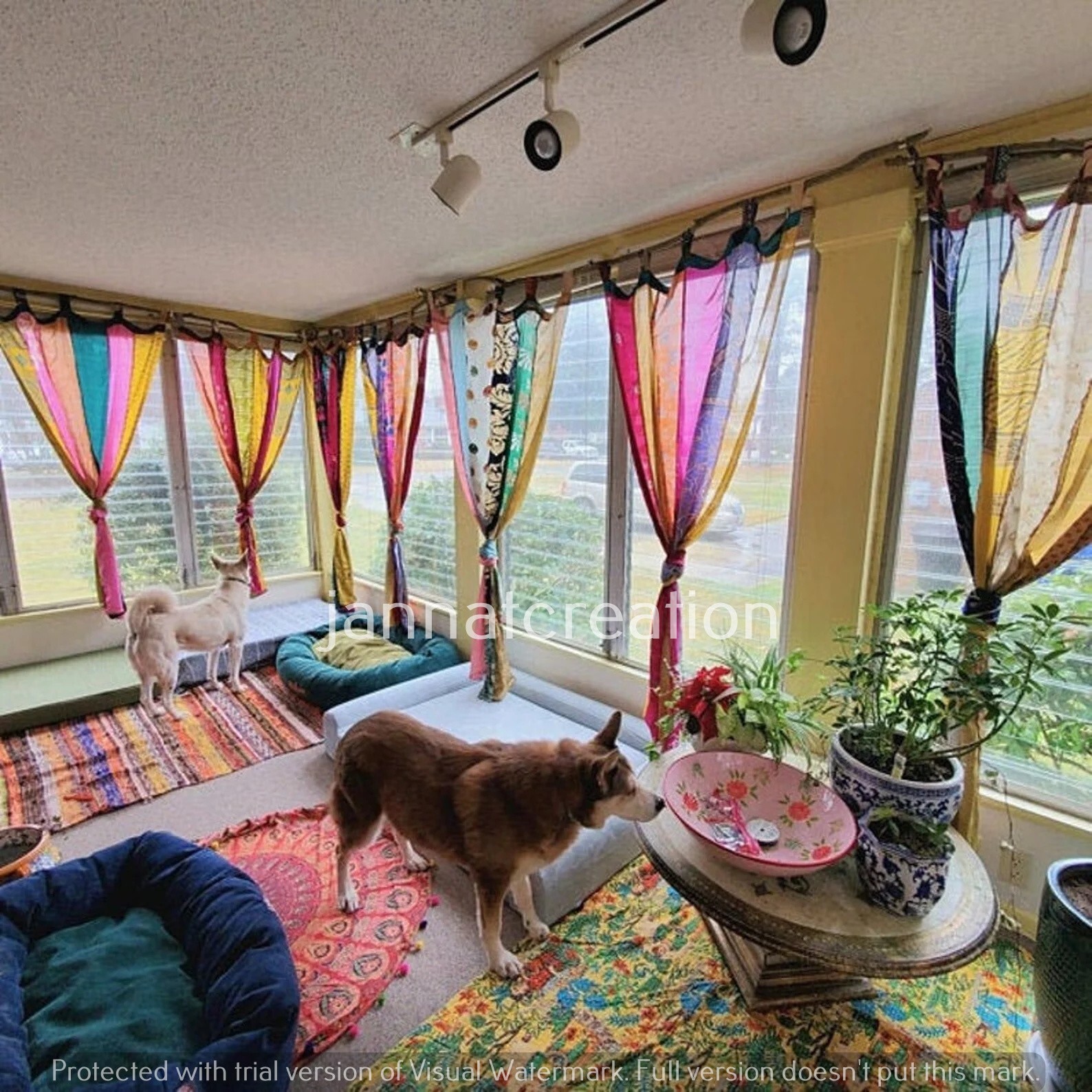 Wholesale Patchwork Curtain Door Drape Window Home Decor Recycled Curtains