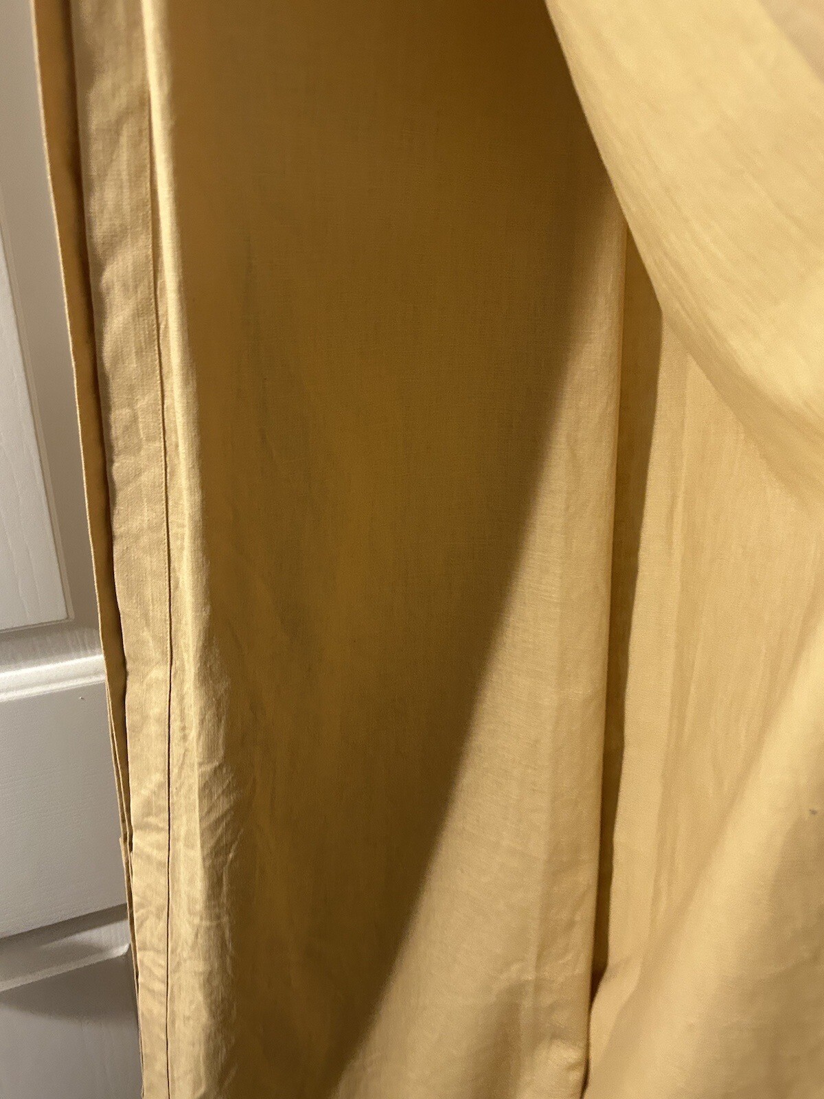 1 Croscill Tan window curtain panel Button Down Linen/Cotton 44”x84” New