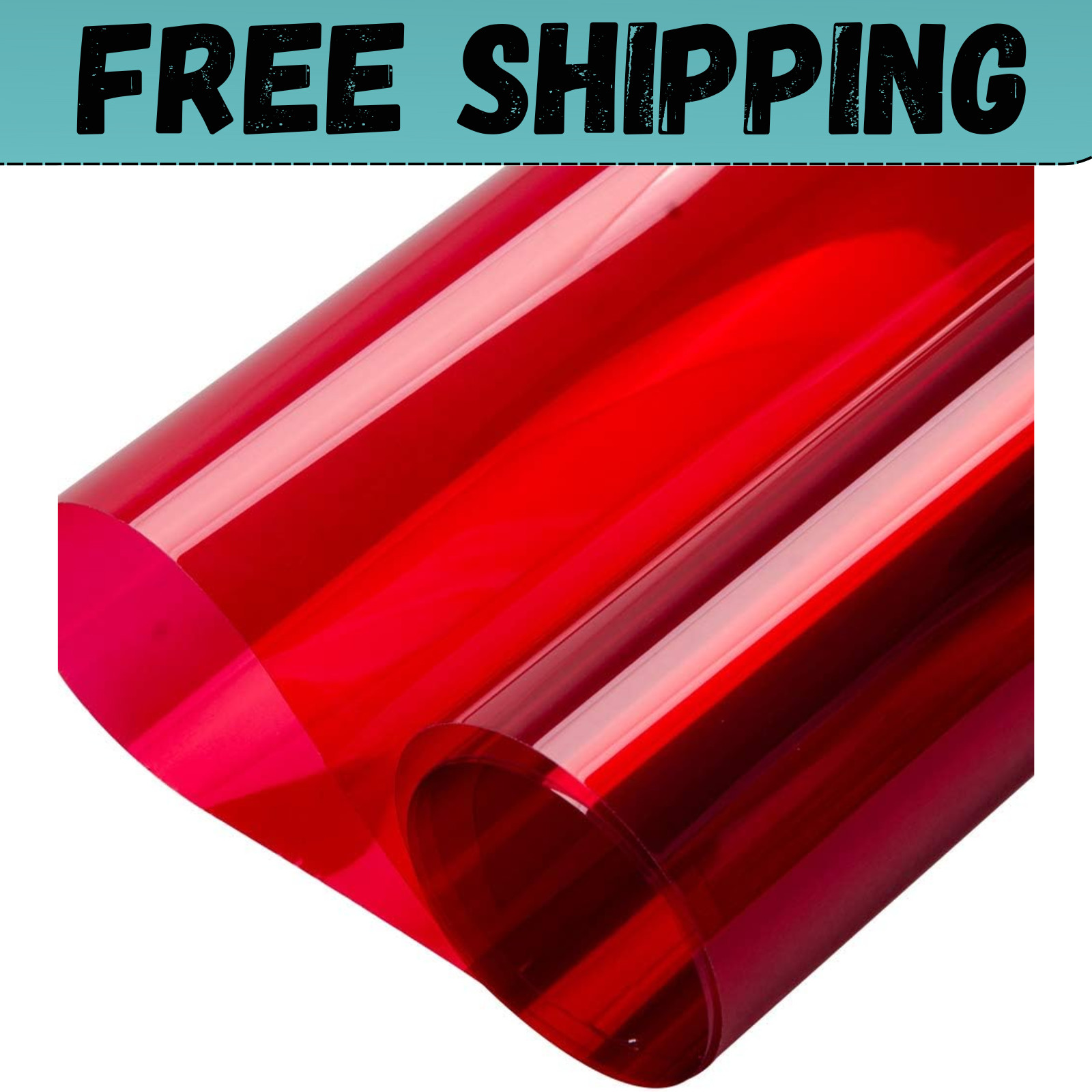 “Colorful Self-Adhesive Window Tint – Rose Red, UV & Heat Resistant, 17.7”x78.7”