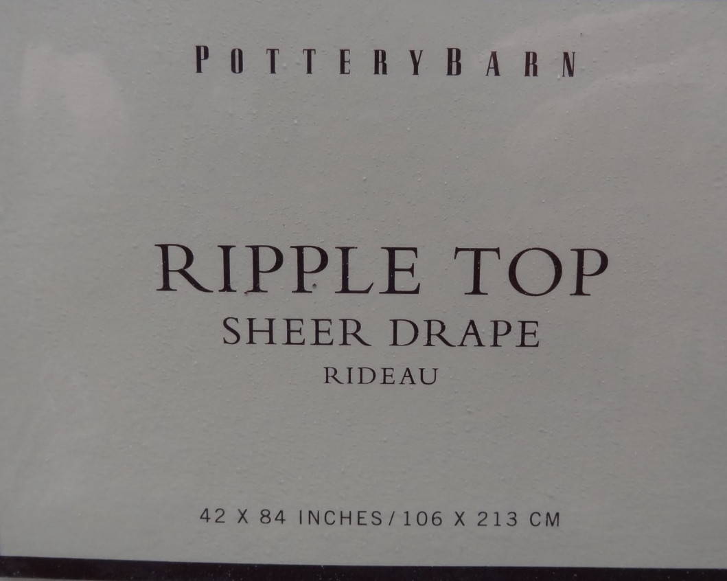 NEW (2) Panel Pottery Barn Ripple Top Sheer Drape Curtain Rideau 42×84 VTG PAIR