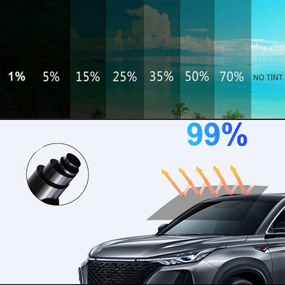 20″ x 10FT/20FT Uncut Roll Black Window Tint Film15% VLT For Car Home Office