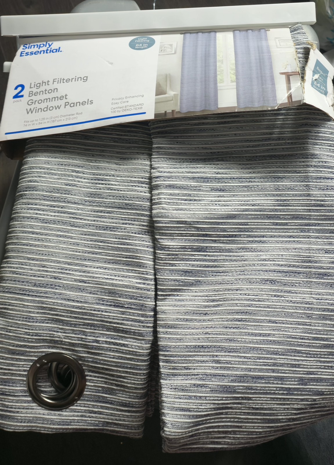 2X Panels 74″X84″ Light Filtering Gray Simply Essential Grommet Curtains