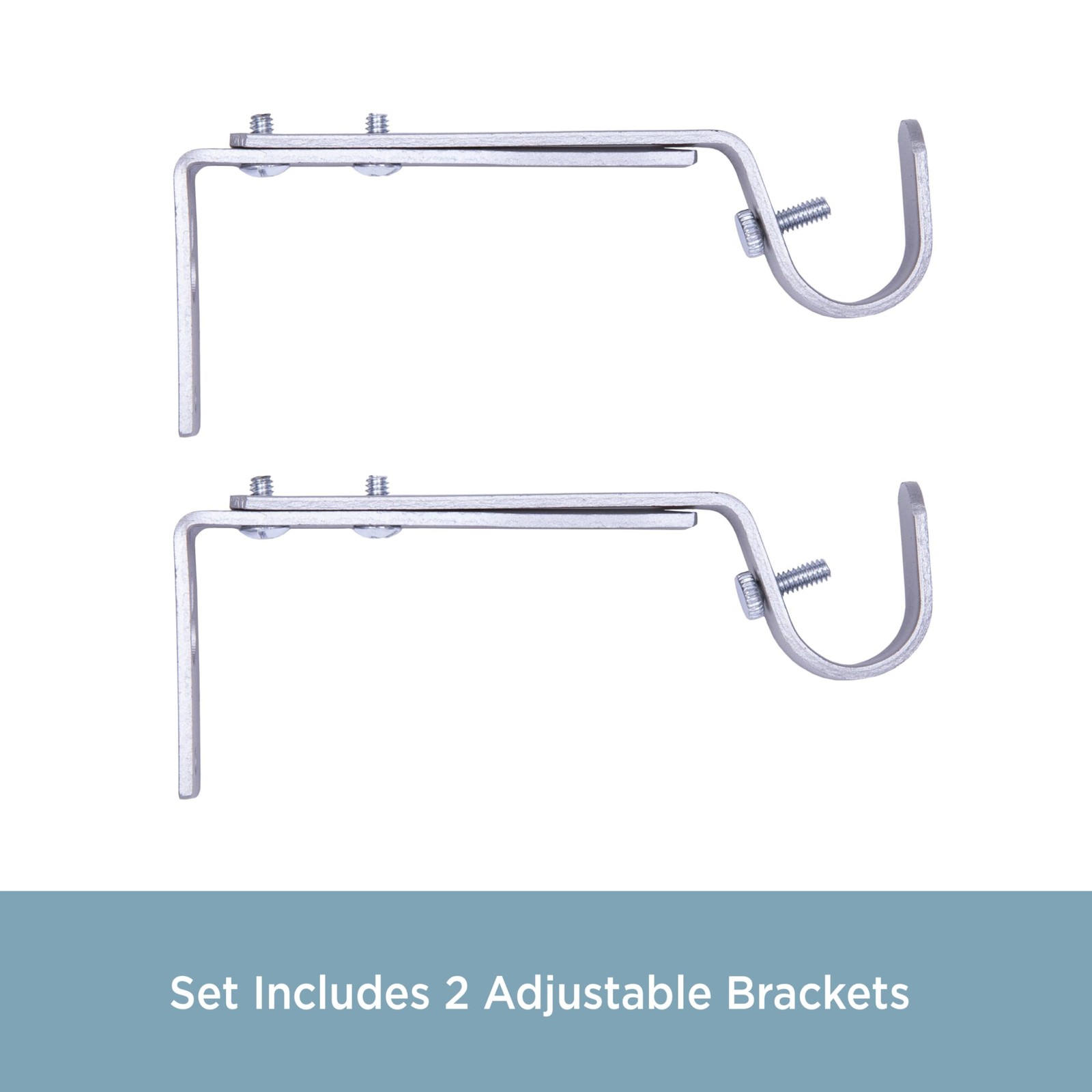 Adjustable Bracket, for 3/4″ Curtain Rod, Satin Nickel, 2 Pack