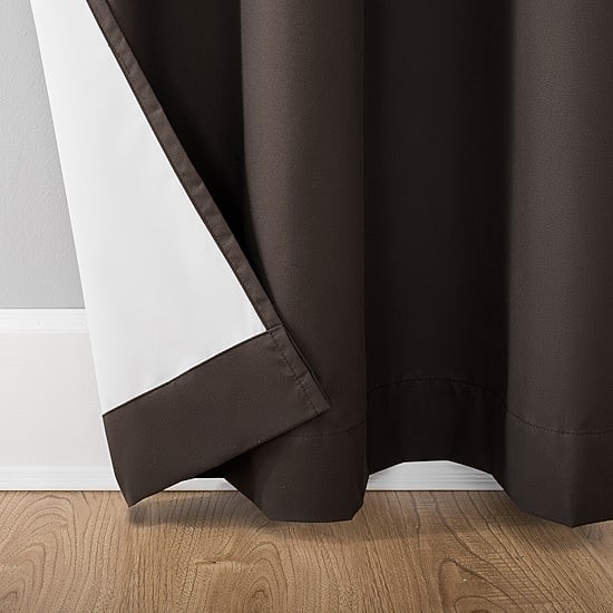 Sun Zero Cyrus Blackout Curtain Panel 40″x96″ Chocolate Rod Pocket Back Tab