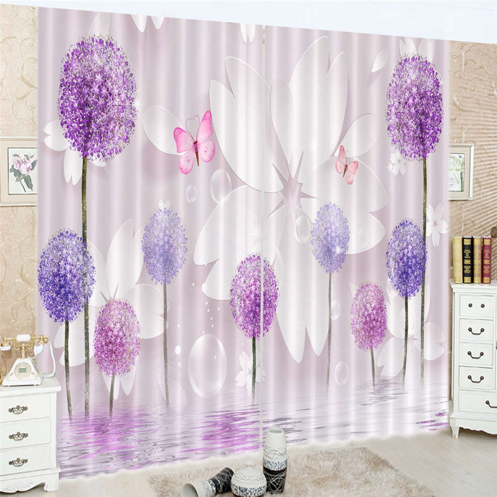 Dandelion Beauty Nice 3D Curtain Blockout Photo Printing Curtains Drape Fabric