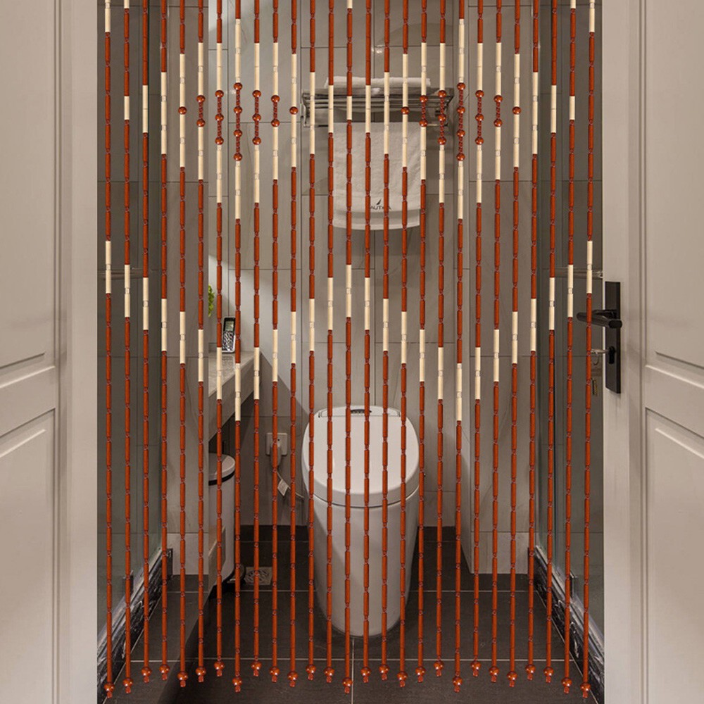 Wooden Bamboo Beaded Curtain 90*175Cm Room Divider Home Decor For US