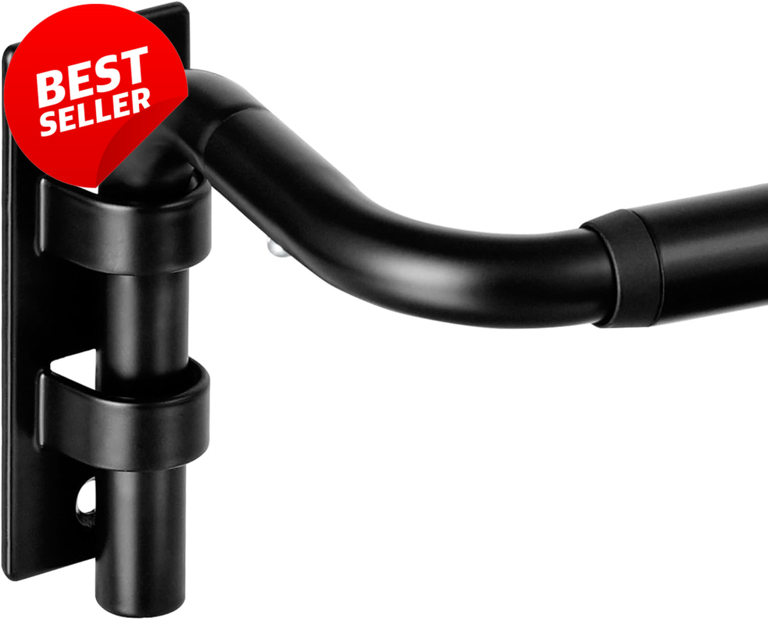 Blackout Curtain Rod Wrap Around 48-84in Adjustable Matte Black 5/8in – US