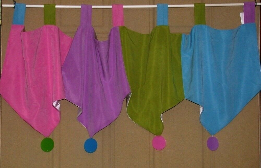 (1) Tab Top Color Block Valance ~ Assorted ~ 17″ L x 60″ W