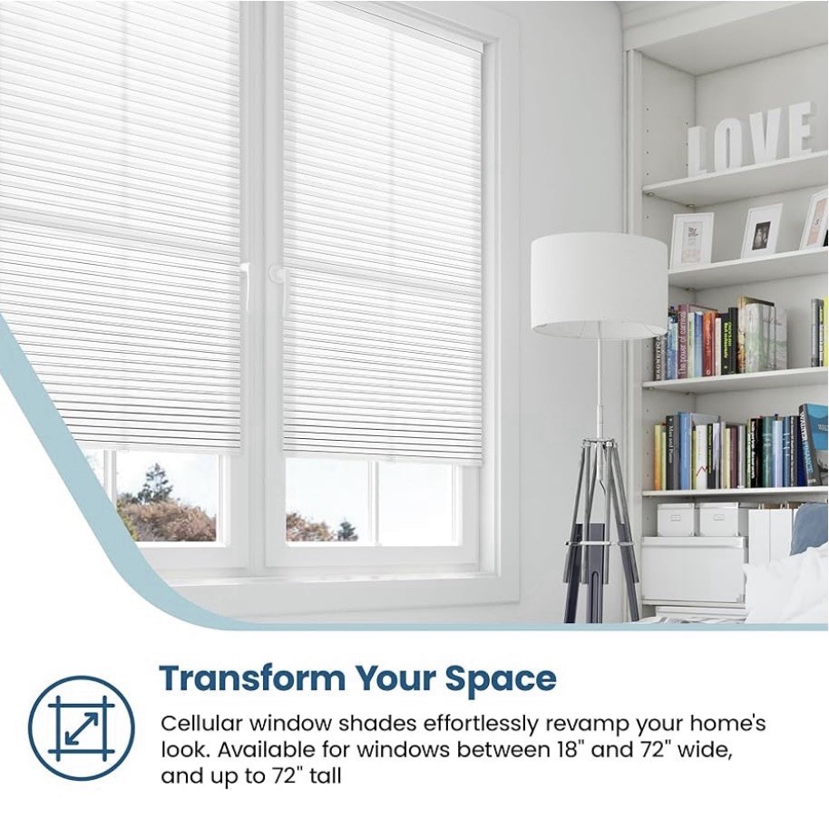 Indoor Window, Thermal Insulation Shades for Home, White,35″ W x 48″ H