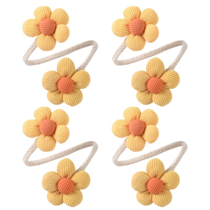 Cute Flower Curtain Ties Decorative Holdbacks Clip for Bedroom Window Drape 4Pcs