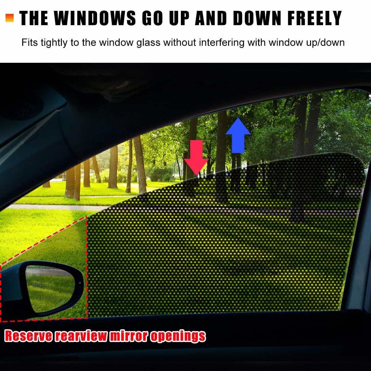 Ohleats 4 PCS Car Side Window Sunshade, 16.5″×15″ Static Cling Auto Black