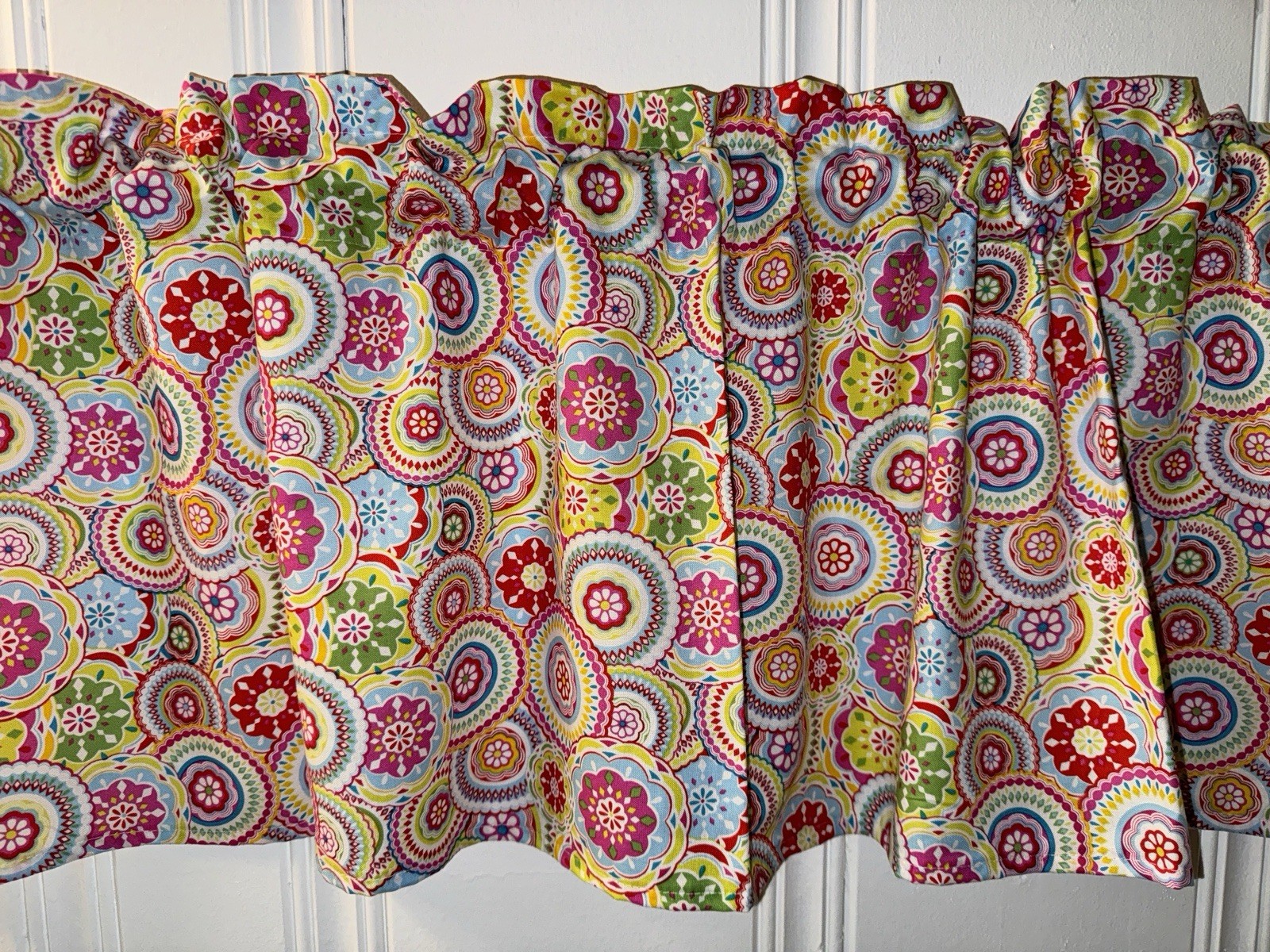 Made to Order Circles Modern Window Valance Curtain Medallion Curtains
