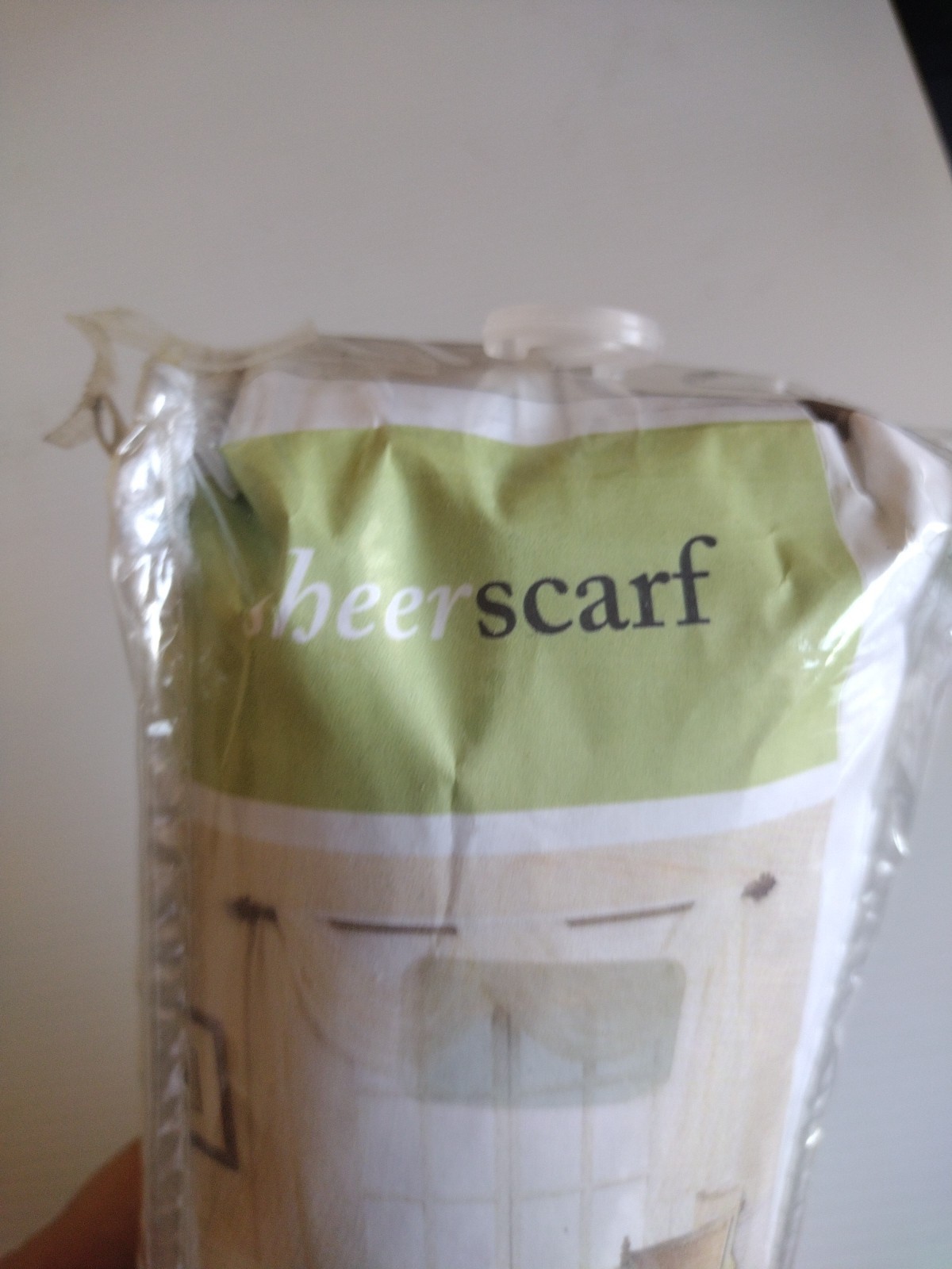 Ellery Homestyles Window Scarf Panel Victoria Taupe Crinkle Sheer 6 Yards Long