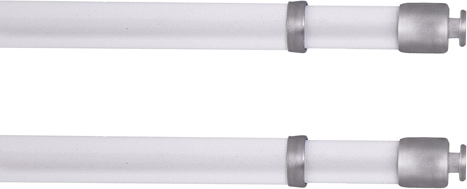 28-48 in. Adjustable Petite Round Sash Rod 7/16 in. Diameter White Set of 2
