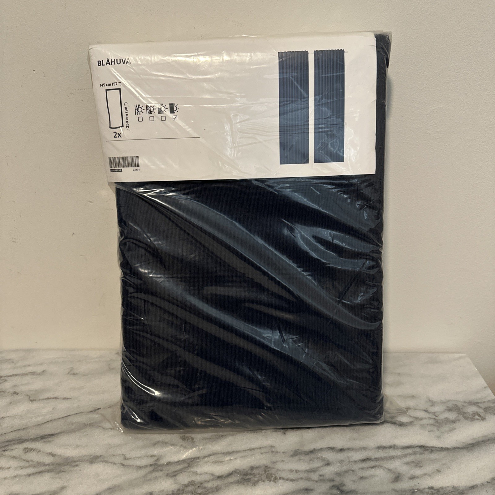 Ikea BLAHUVA Black-out curtains 57×98 ” 1 pair Navy Blue – NEW IN PACKAGE