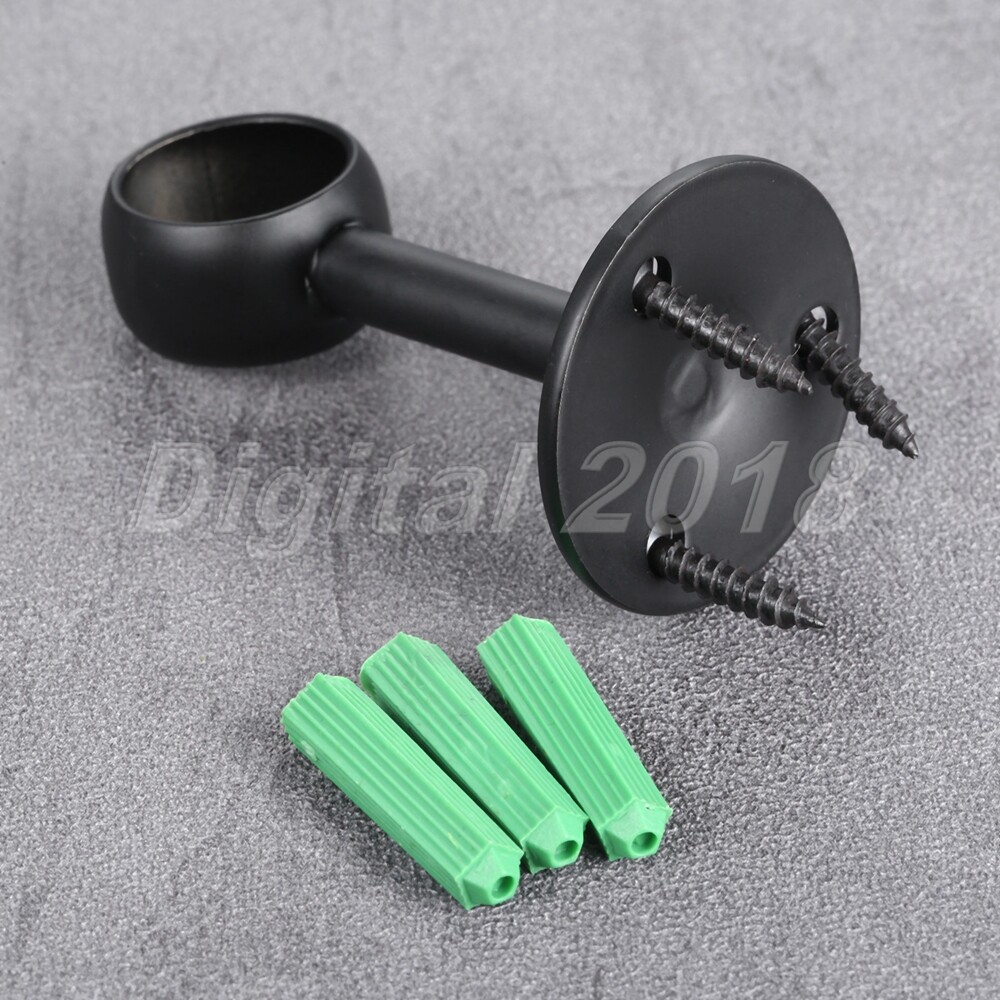 2X Flange Rod Holder W/ Screw Curtain Rod Ceiling-Mount Bracket Support Hardware