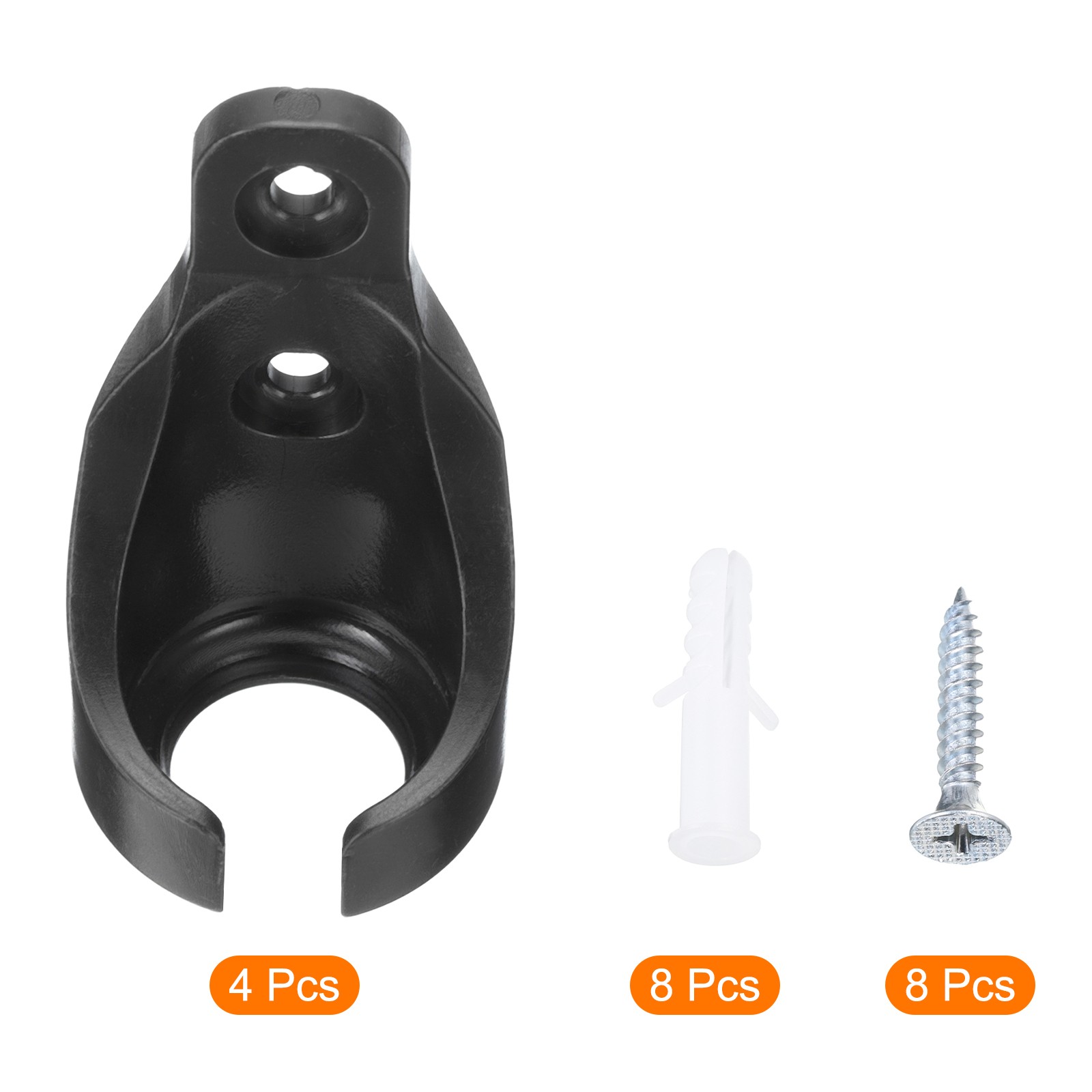4Pcs Bungee Receiver Brackets Plastic for Roller Shade Tie Down Straps Black